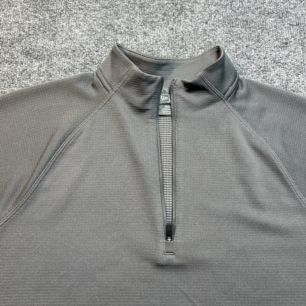 New Era Mens Size M Gray Quarter Zip Pullover Performance Athletic Lightweight